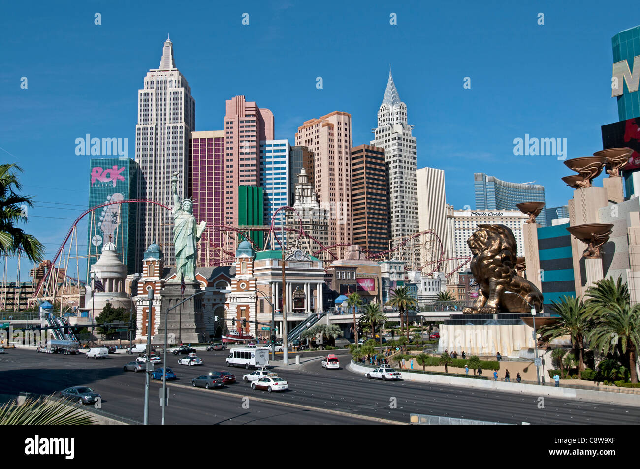 New York Casino Statue of Liberty Las Vegas Strip gambling capital of the World United States Nevada Stock Photo