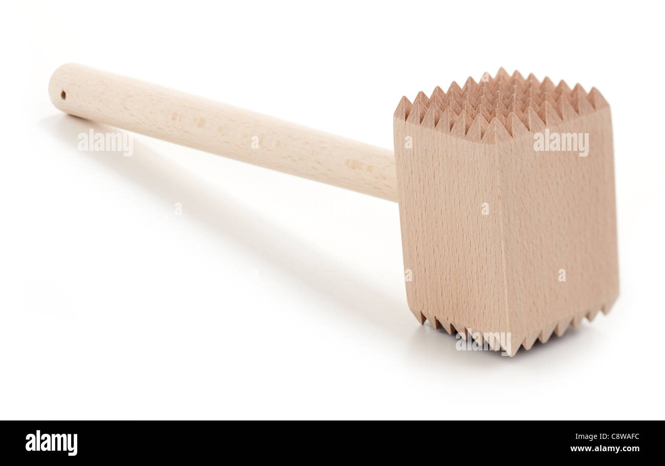 Wooden meat mallet Stock Photo Alamy