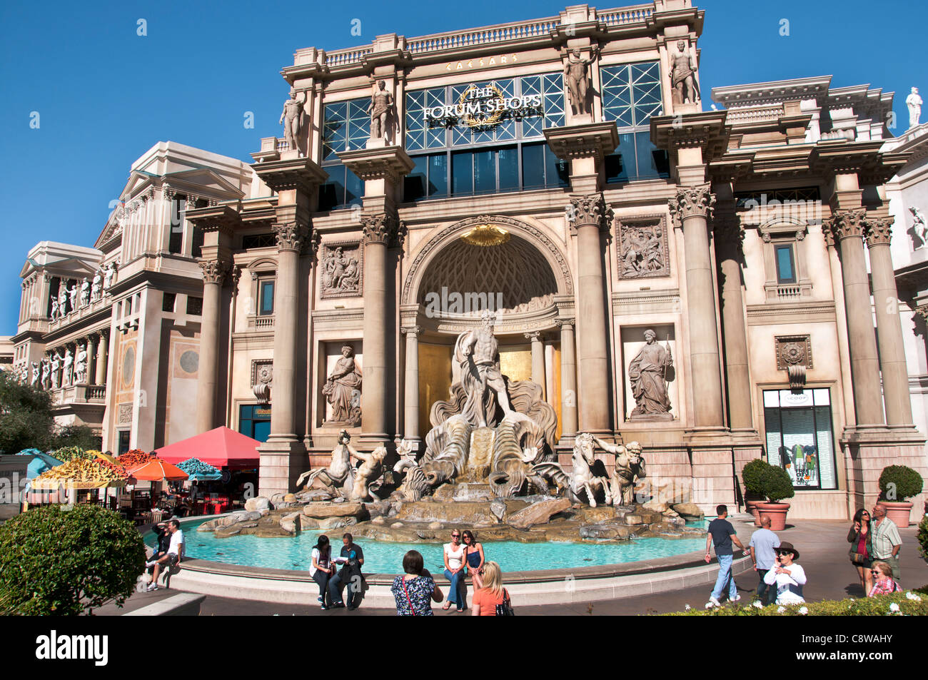 Trevi Fountain copy Ceasars Palace Las Vegas gambling capital of the World United States Nevada Stock Photo