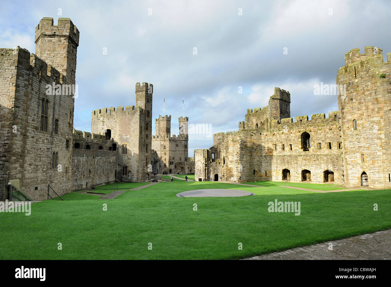 Inside the grounds of Caernarfon Castle gwynedd north wales Stock Photo
