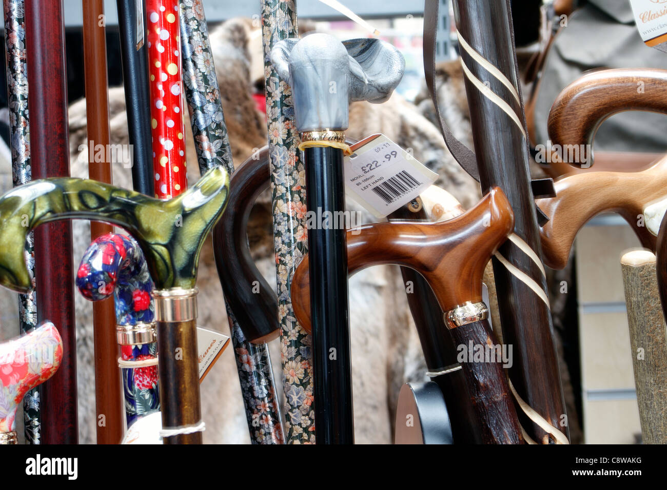 Walking sticks classic canes Stock Photo Alamy