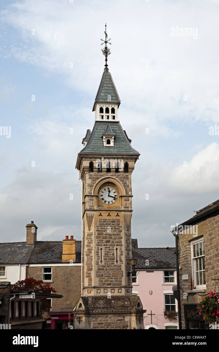 Clock Tower Hay on Wye Powys Wales UK Stock Photo