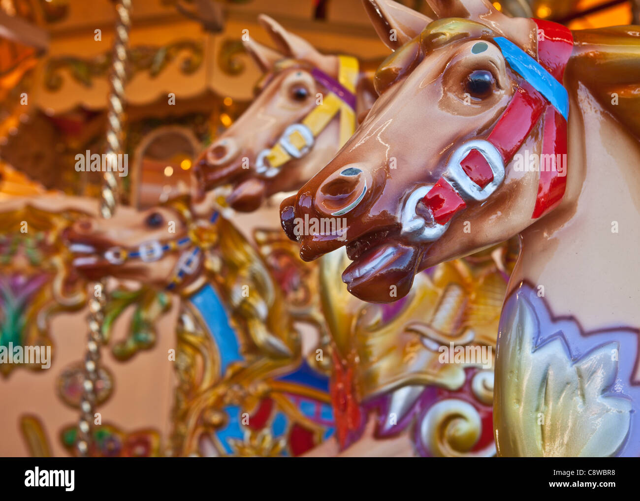 merry-go-round at the funfair Stock Photo