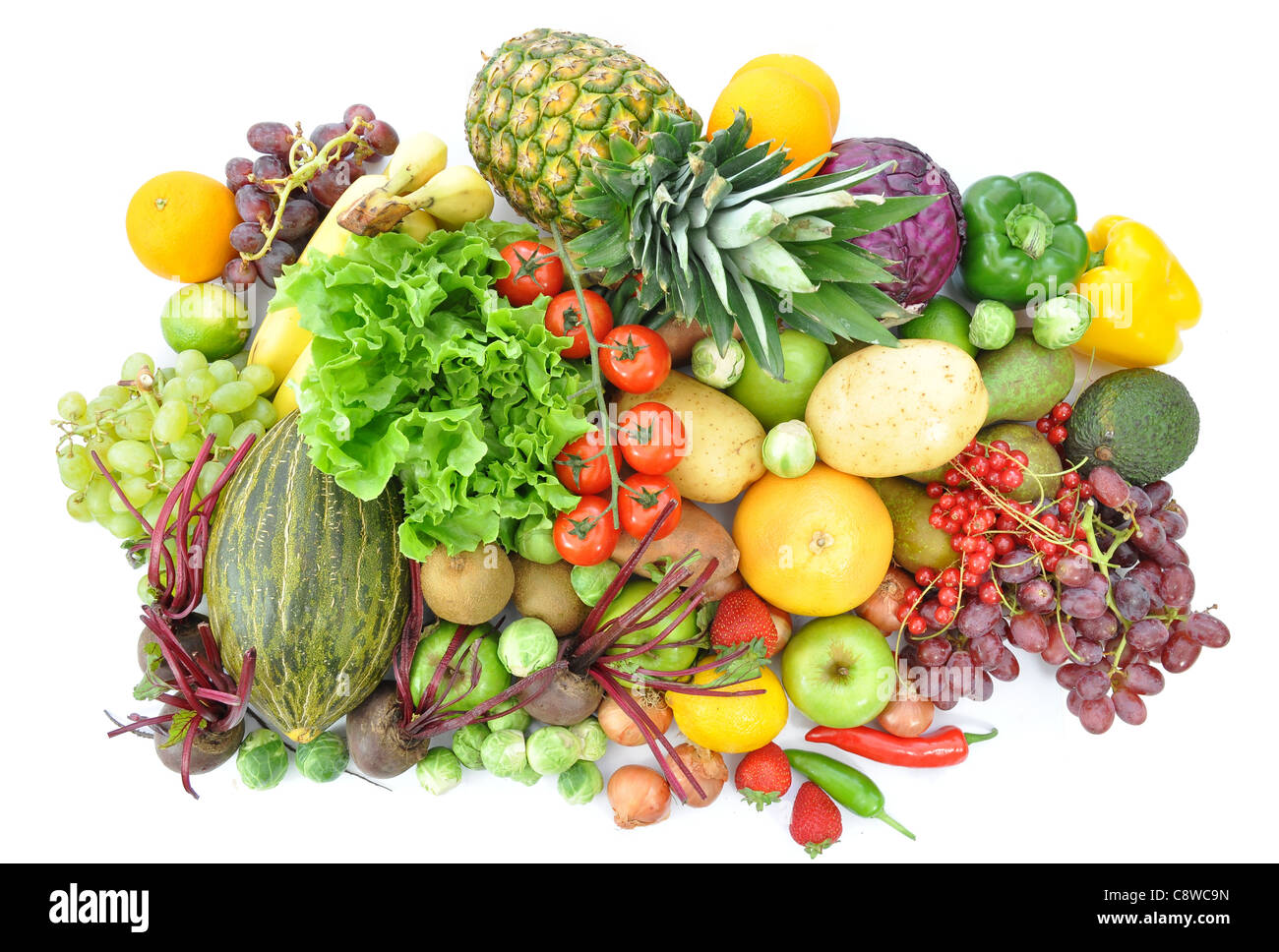 Colourful array of fruits and vegetables Stock Photo - Alamy