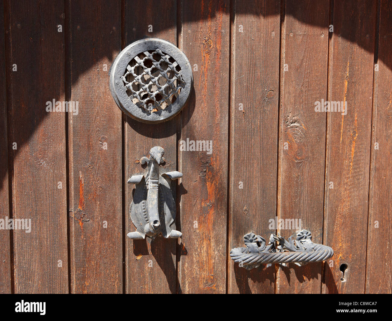 Old door. Miravet village, Catalonia, Spain. Stock Photo