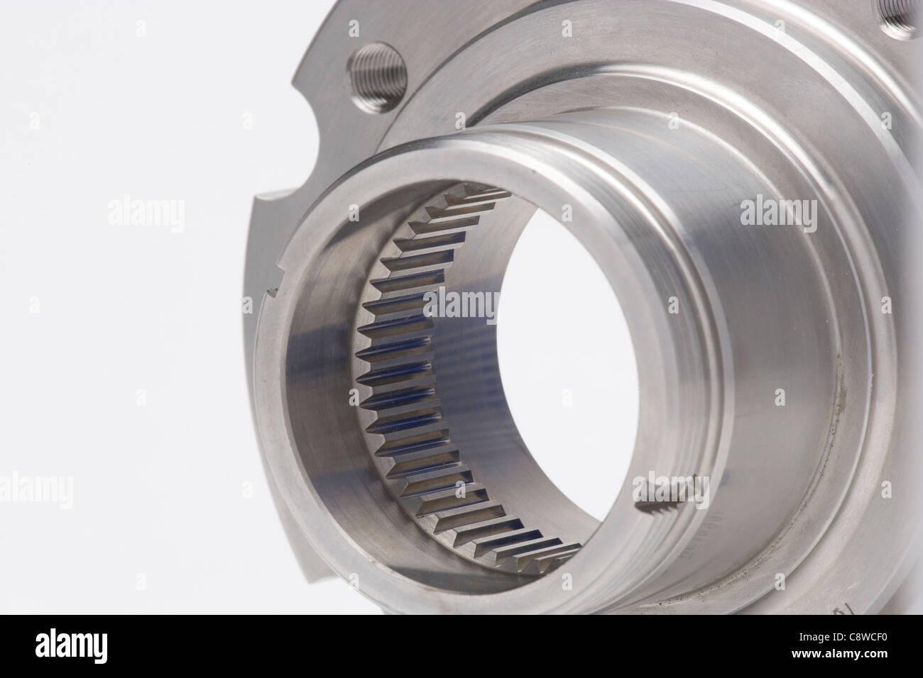 CNC lathe precision machined internal spline part for use in the