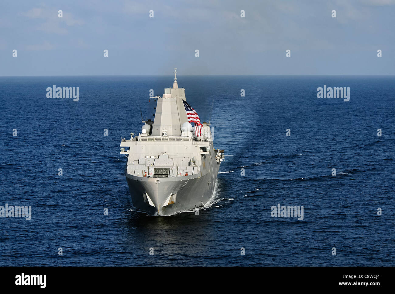 The Amphibious Transport Dock Ship Uss San Antonio Lpd 17 High ...