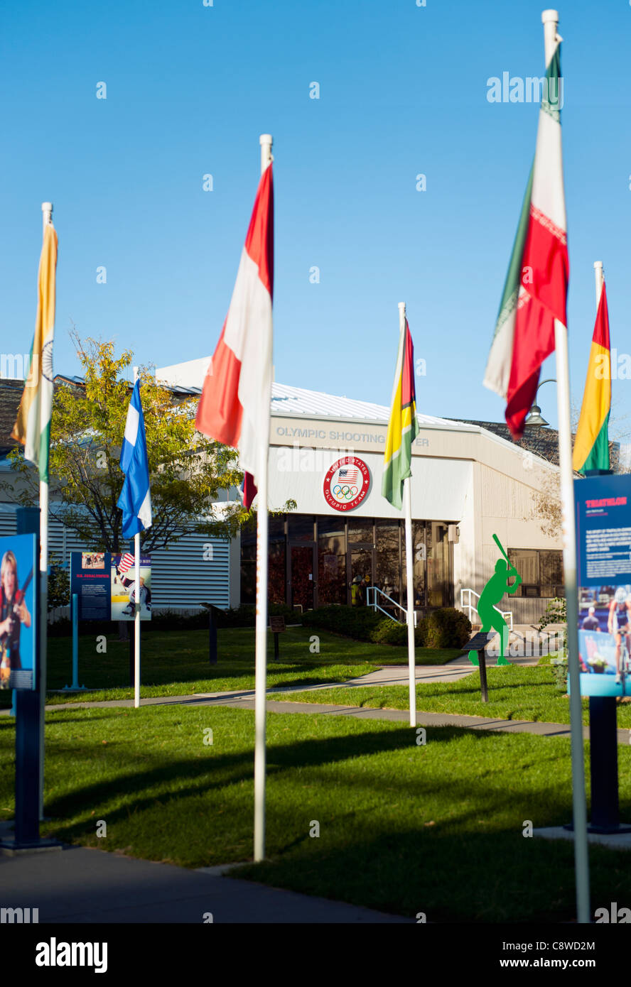 The Olympic Shooting Center at the U.S. Olympic Training Center, Colorado Springs, Colorado. Stock Photo