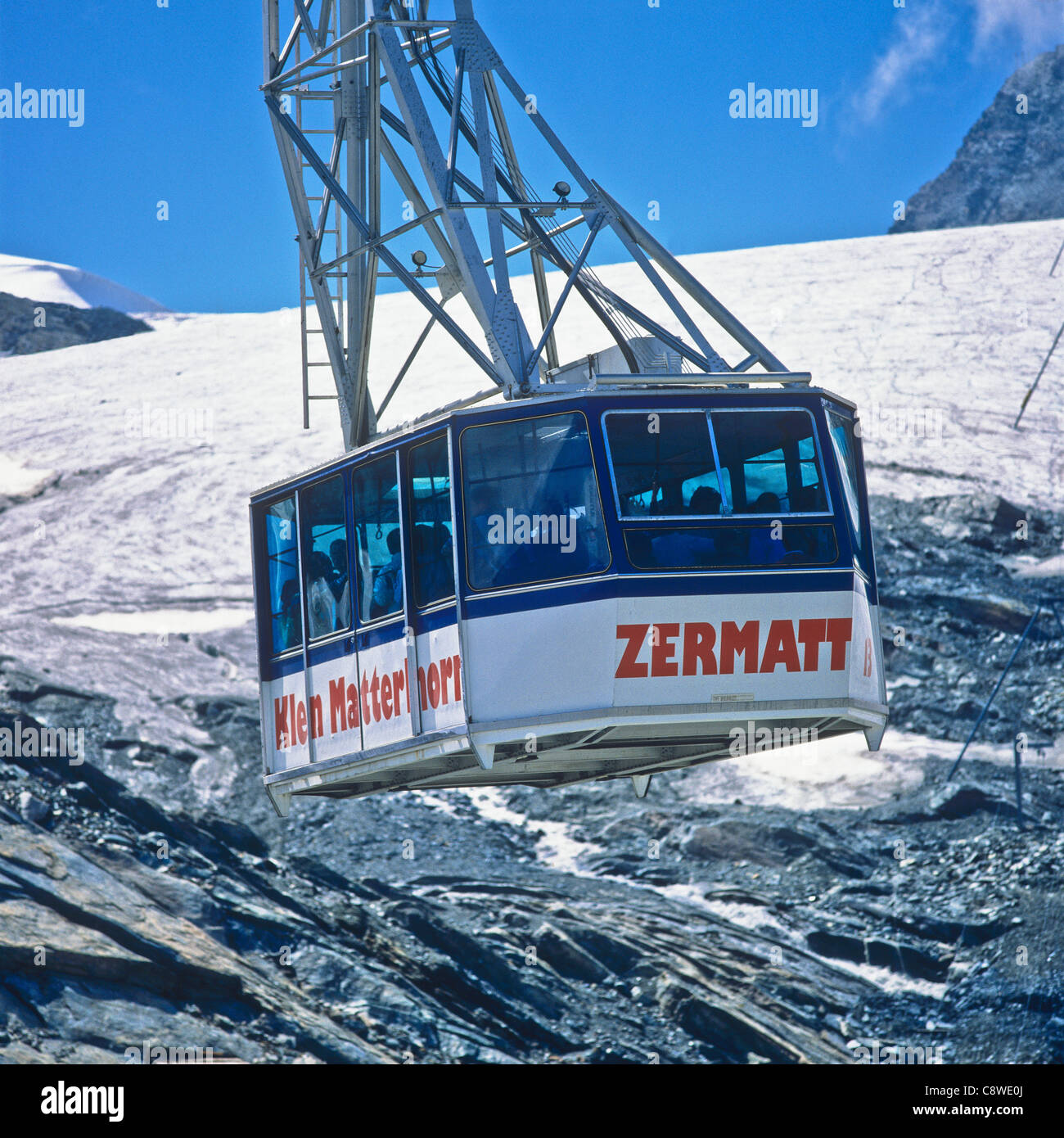 Klein Matterhorn cable car Zermatt Valais Switzerland Stock Photo Alamy