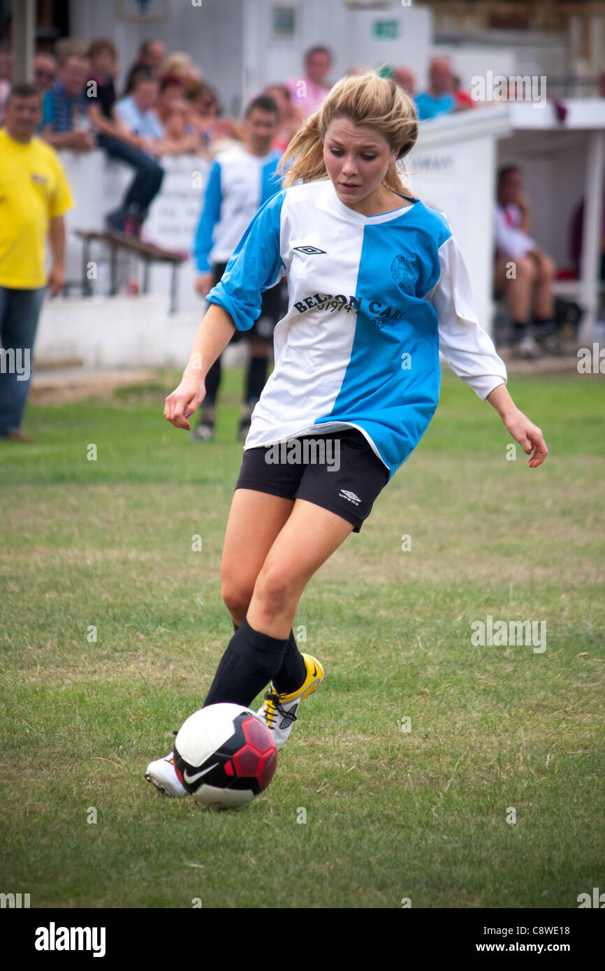 Girl at store football game