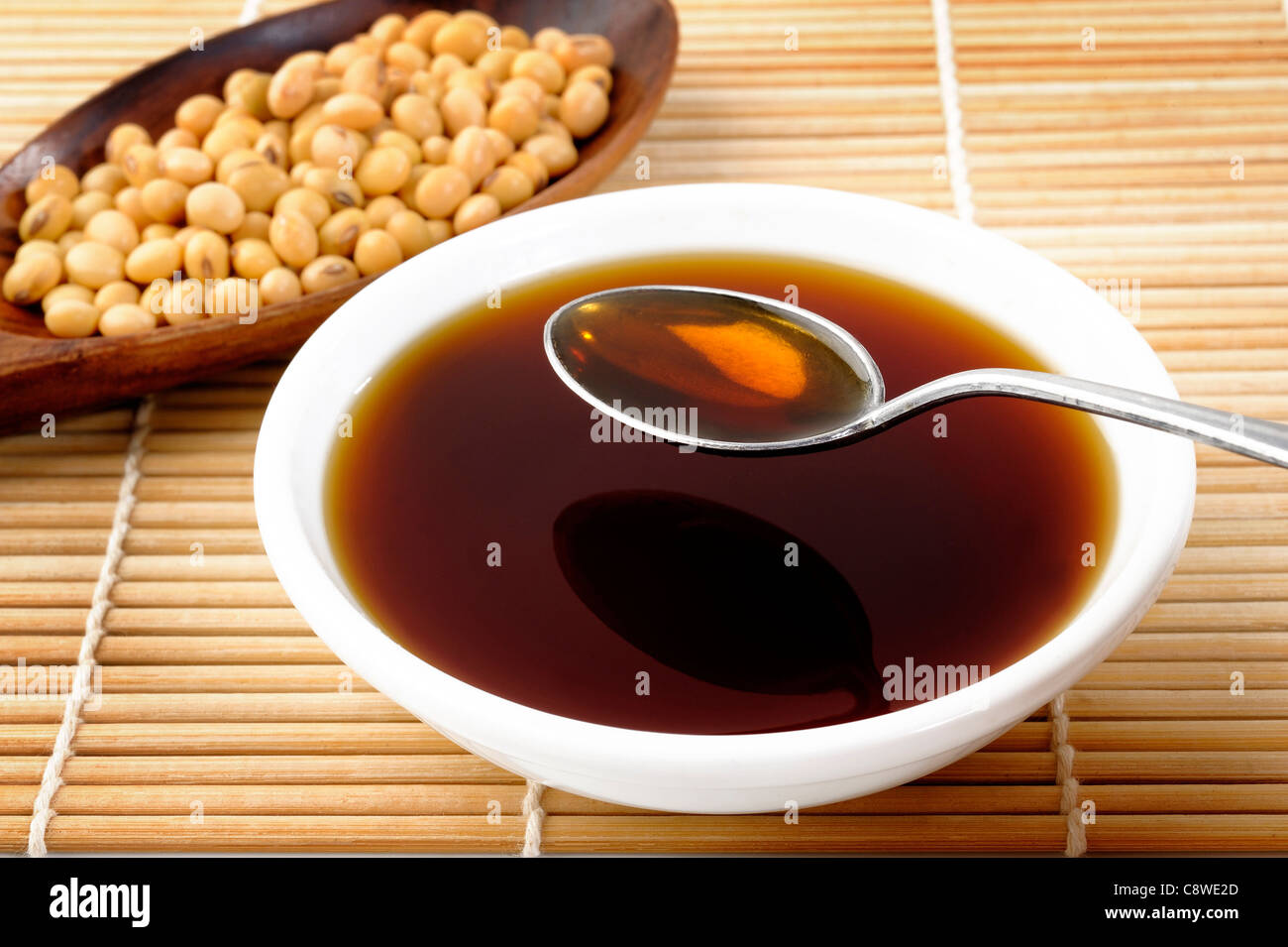 soy sauce and soybean Stock Photo
