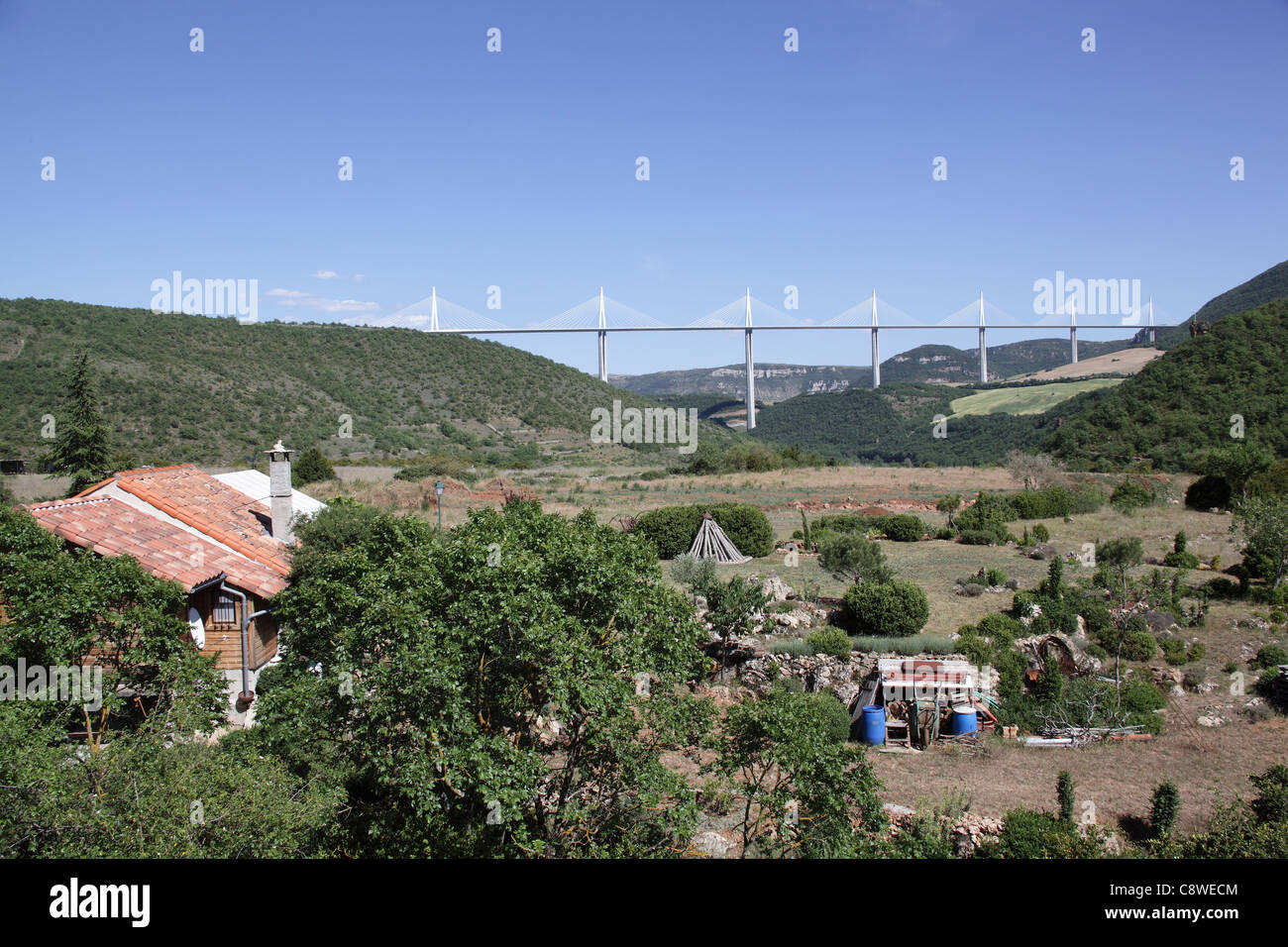 Viaduc de Millau, France, May 2011 Stock Photo