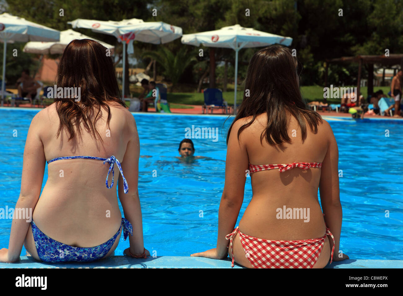 bikini pool girls
