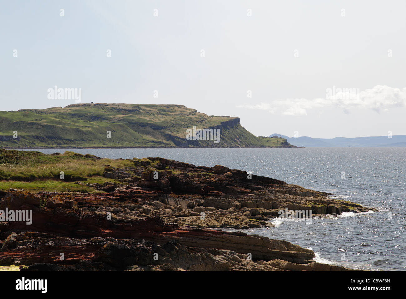 Looking across the Firth of Clyde to the island of Little Cumbrae from the island of Great Cumbrae, Scotland, UK Stock Photo