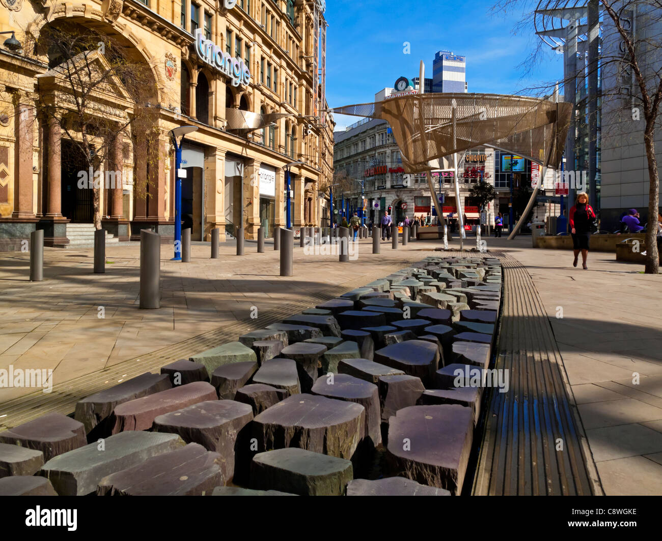 The Triangle Shopping Centre in Manchester England UK in Exchange Square renovated after the 1996 IRA bomb Stock Photo