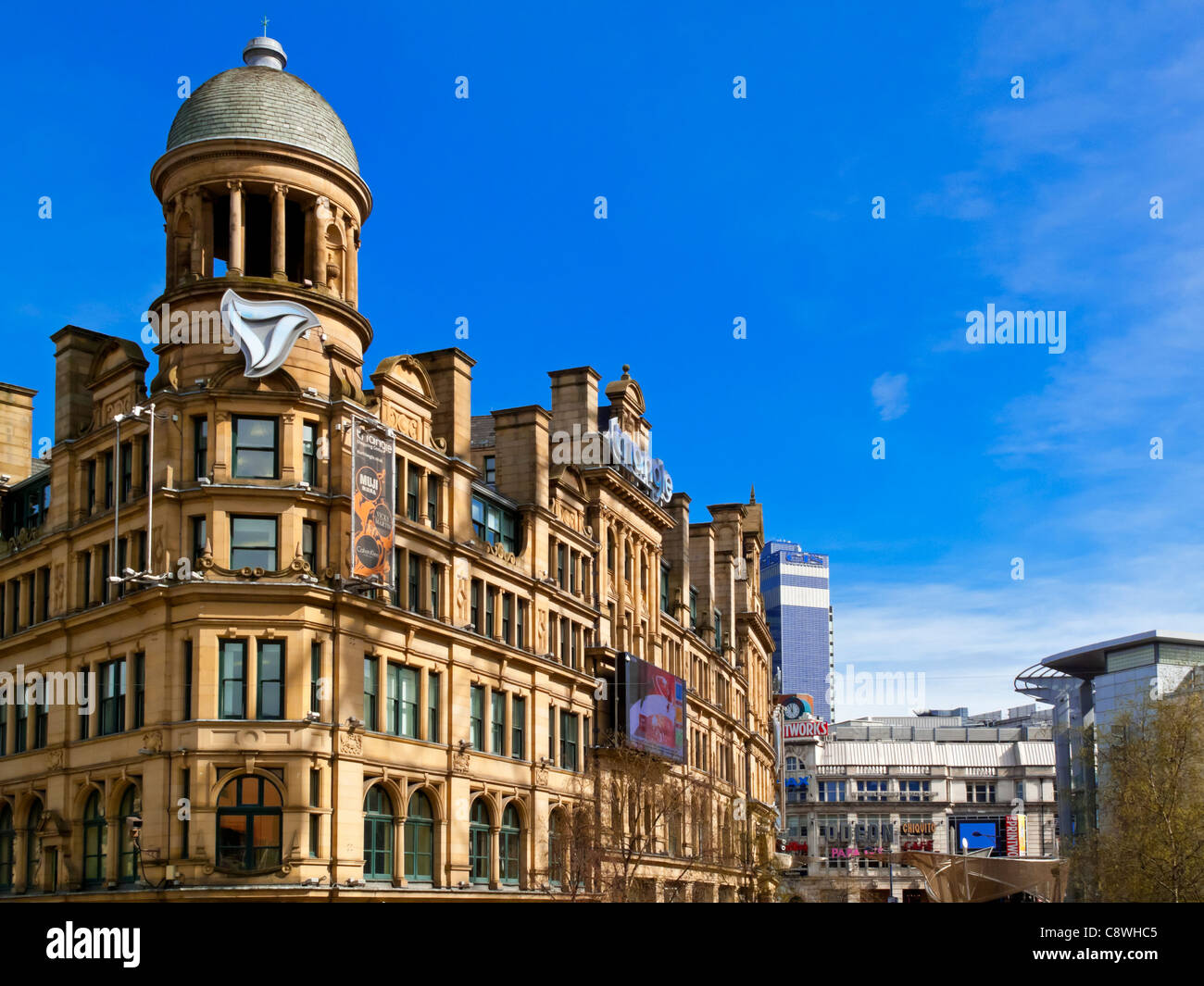 The Triangle Shopping Centre in Manchester England UK in the former Corn Exchange building renovated after the 1996 IRA bomb Stock Photo