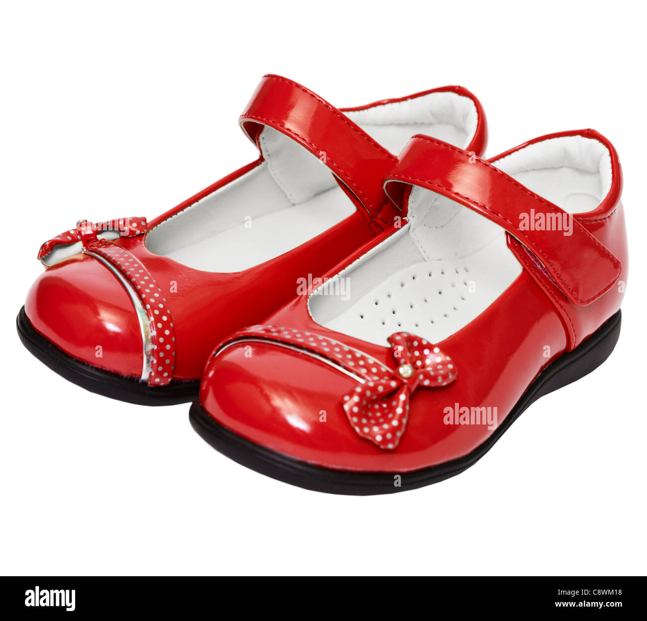 Lady's red shoes isolated on white background Stock Photo