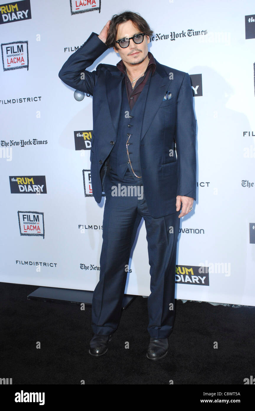 Johnny Depp at arrivals for THE RUM DIARY Premiere, Los Angeles County