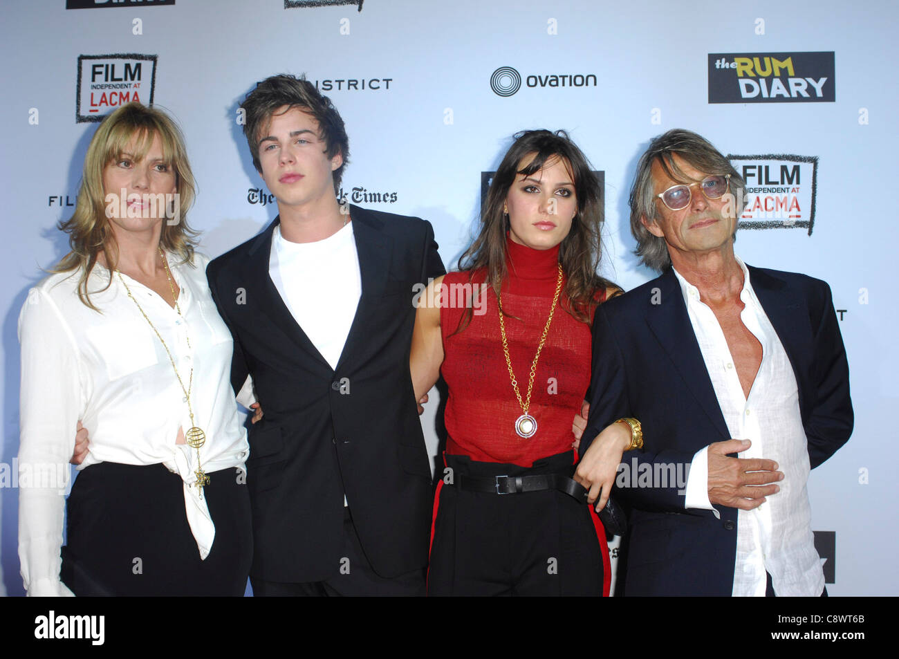 Director Bruce Robinson, family at arrivals for THE RUM DIARY Premiere, Los Angeles County Museum of Art  (LACMA), Los Angeles, Stock Photo