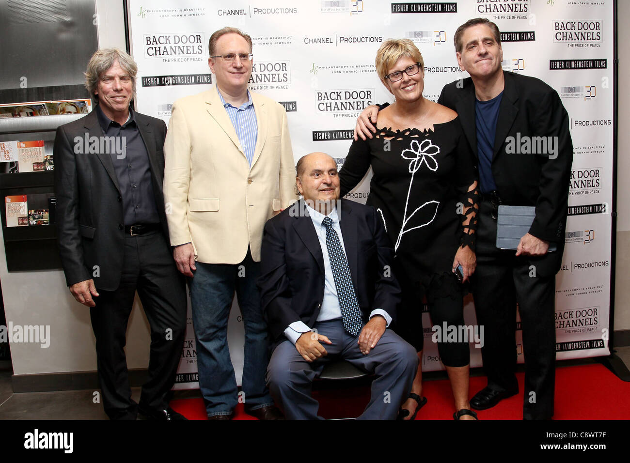 Ken Sunshine, Danny Fisher, Leon Charney, Tzili Charney, Jack Fisher at arrivals for Back Door Channels: The Price of Peace Stock Photo