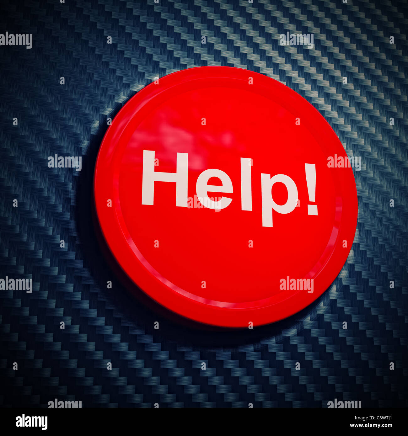 help button on fiber carbon background Stock Photo - Alamy