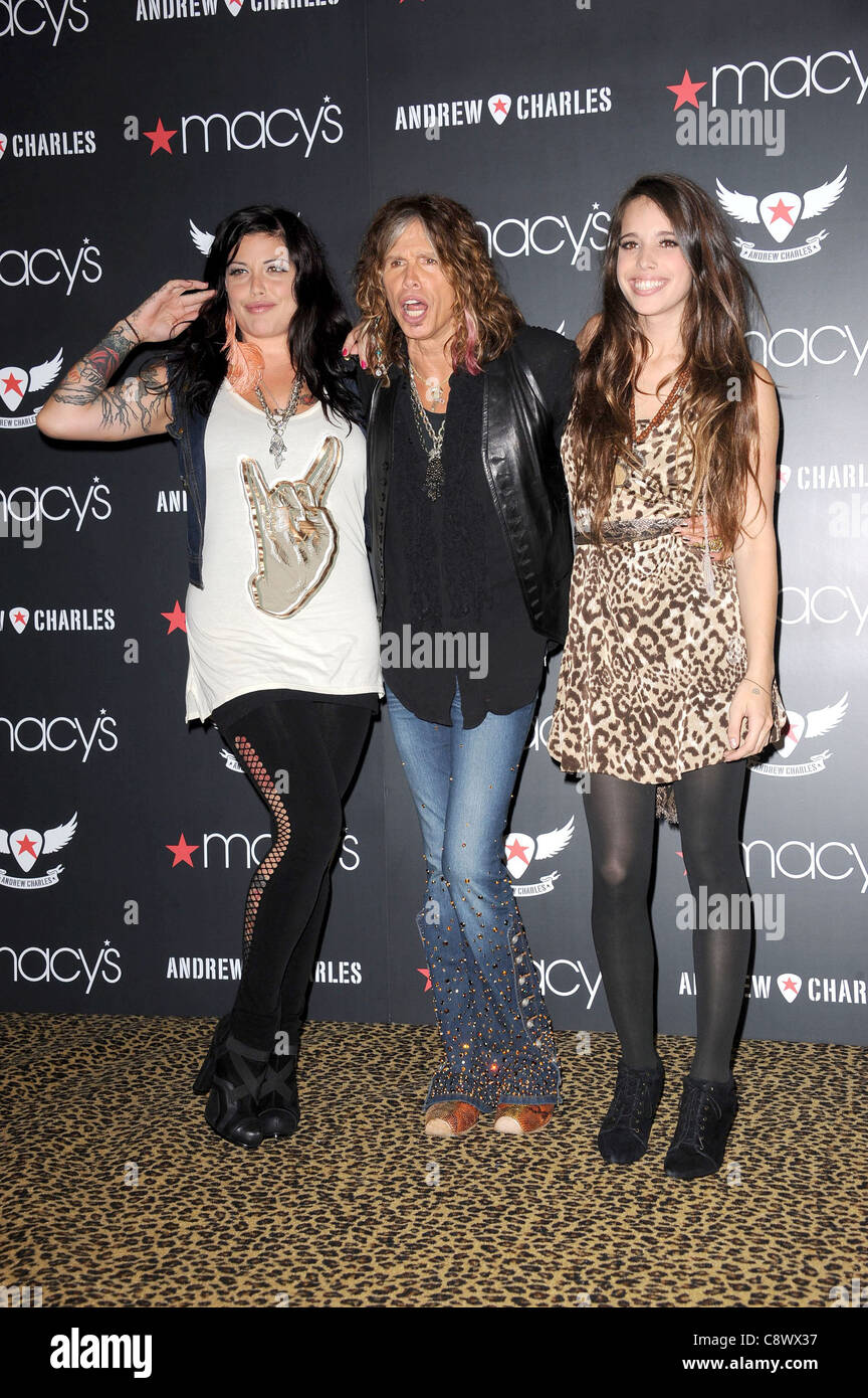 Mia Tyler, Steven Tyler, Chelsea Tallarico at arrivals for Steven Tyler  Introduces The Andrew Charles Fashion Line, Macy's, New Stock Photo - Alamy