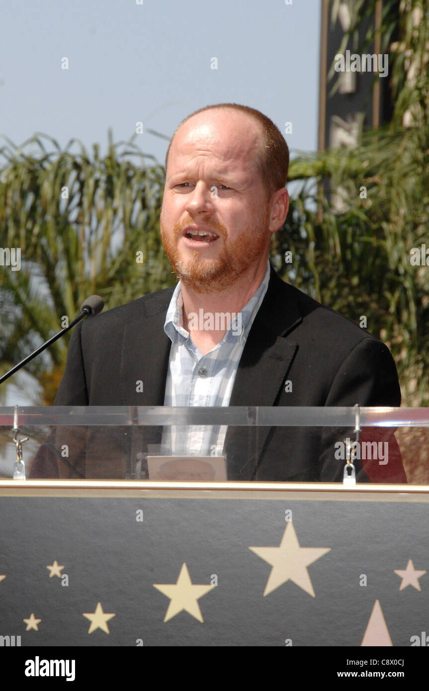 Joss Whedon at the induction ceremony for Star on the Hollywood Walk of Fame Ceremony for Neil Patrick Harris, Hollywood Stock Photo