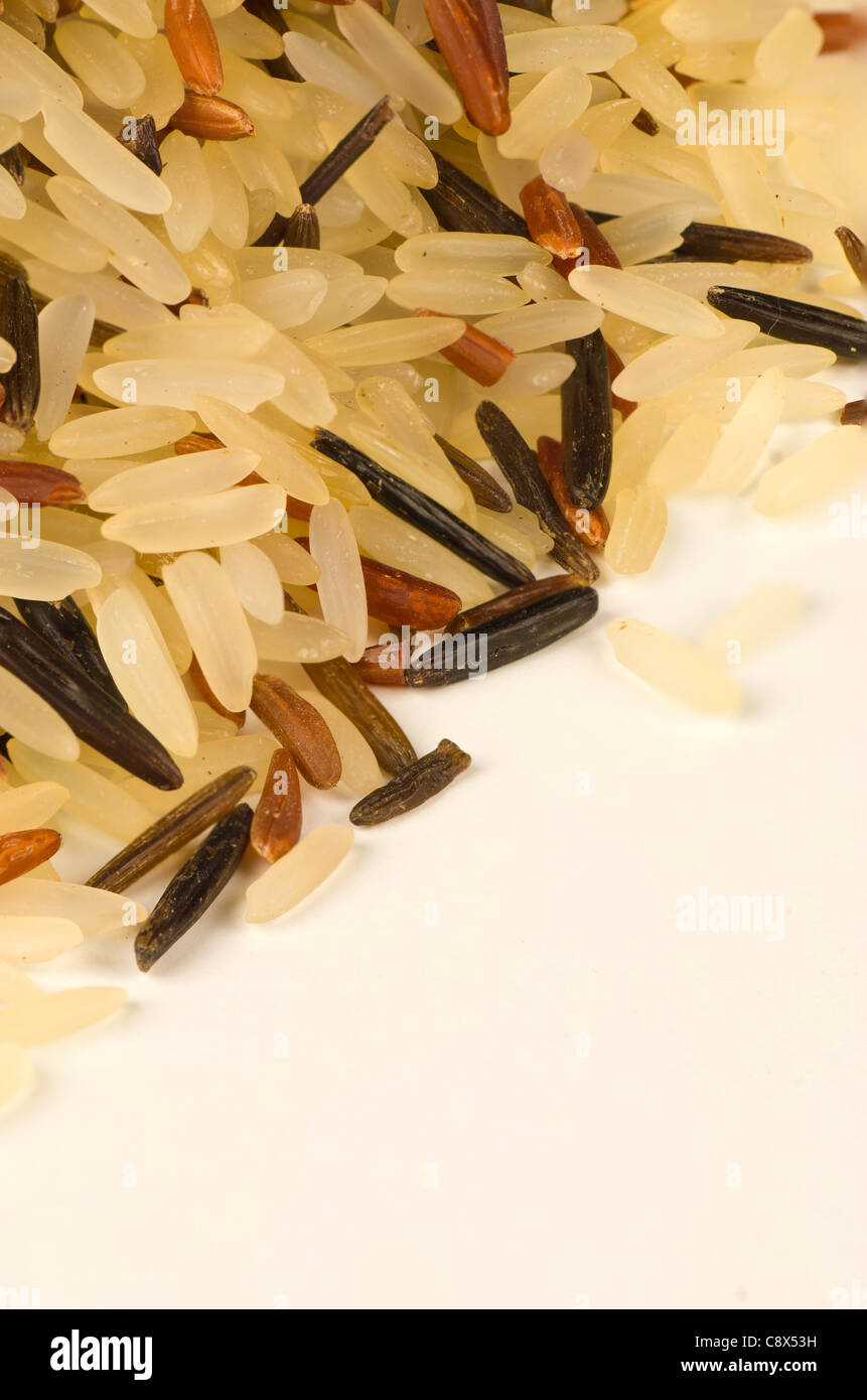 Assorted raw rice grains of three different types Stock Photo Alamy