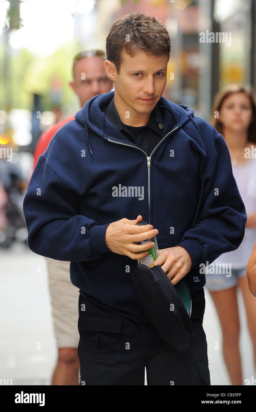 Will Estes walks to'Blue Bloods' movie set in Midtown Manhattan out about CELEBRITY CANDIDS - FRI New York NY September 2 2011 Stock Photo