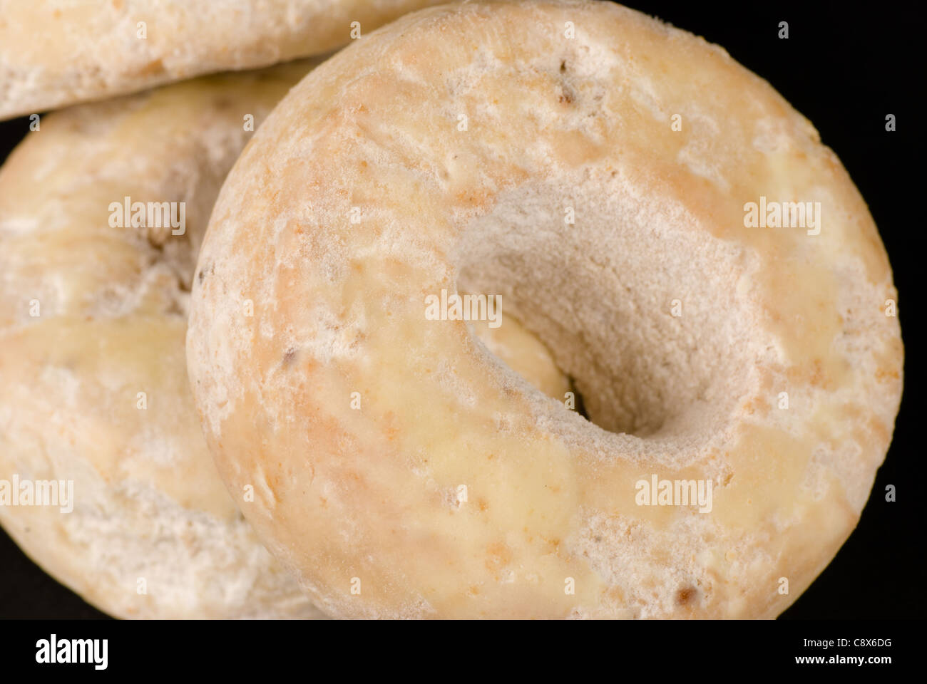 Sugared and white wine flowered bagels, traditional Spanish Christmas
