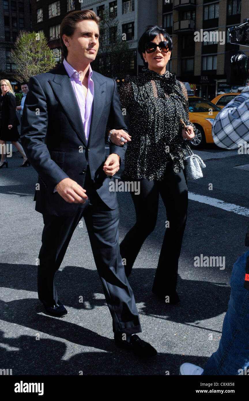 Kris Jenner Scott Disick walk in Midtown Manhattan out about CELEBRITY