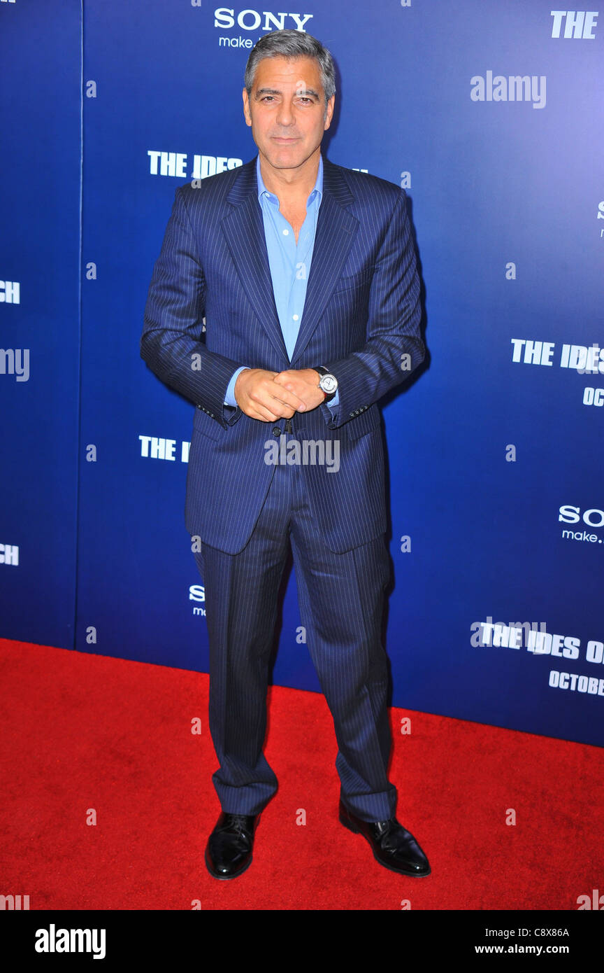 George Clooney arrivalsIDES MARCH New York PremiereZiegfeld Theatre New York NY October 5 2011 Photo Gregorio T Binuya/Everett Stock Photo