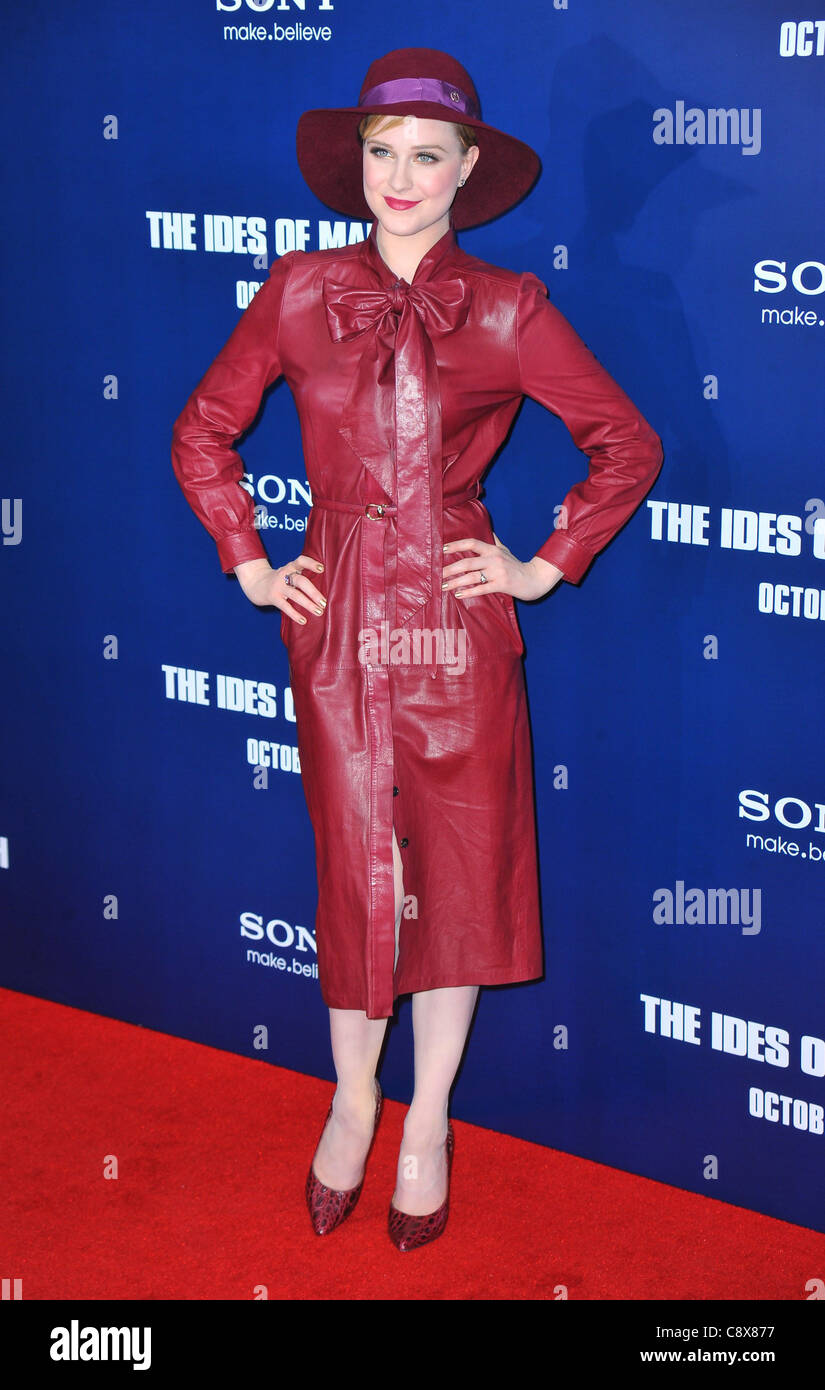 Evan Rachel Wood wearing dress Gucci Ferragamo shoes arrivalsIDES MARCH ...