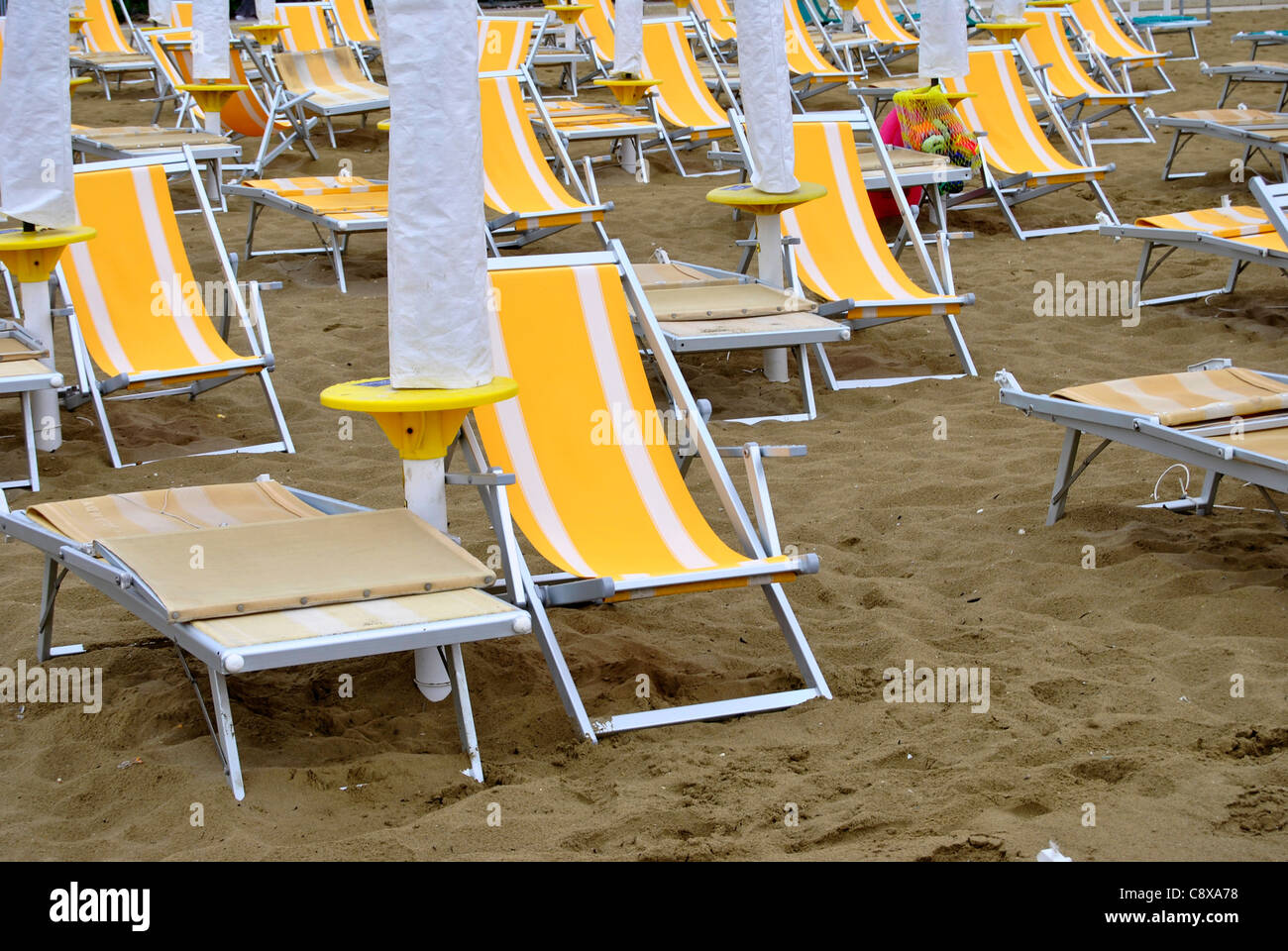 Umbrellas on the beach in Italy Stock Photo Alamy