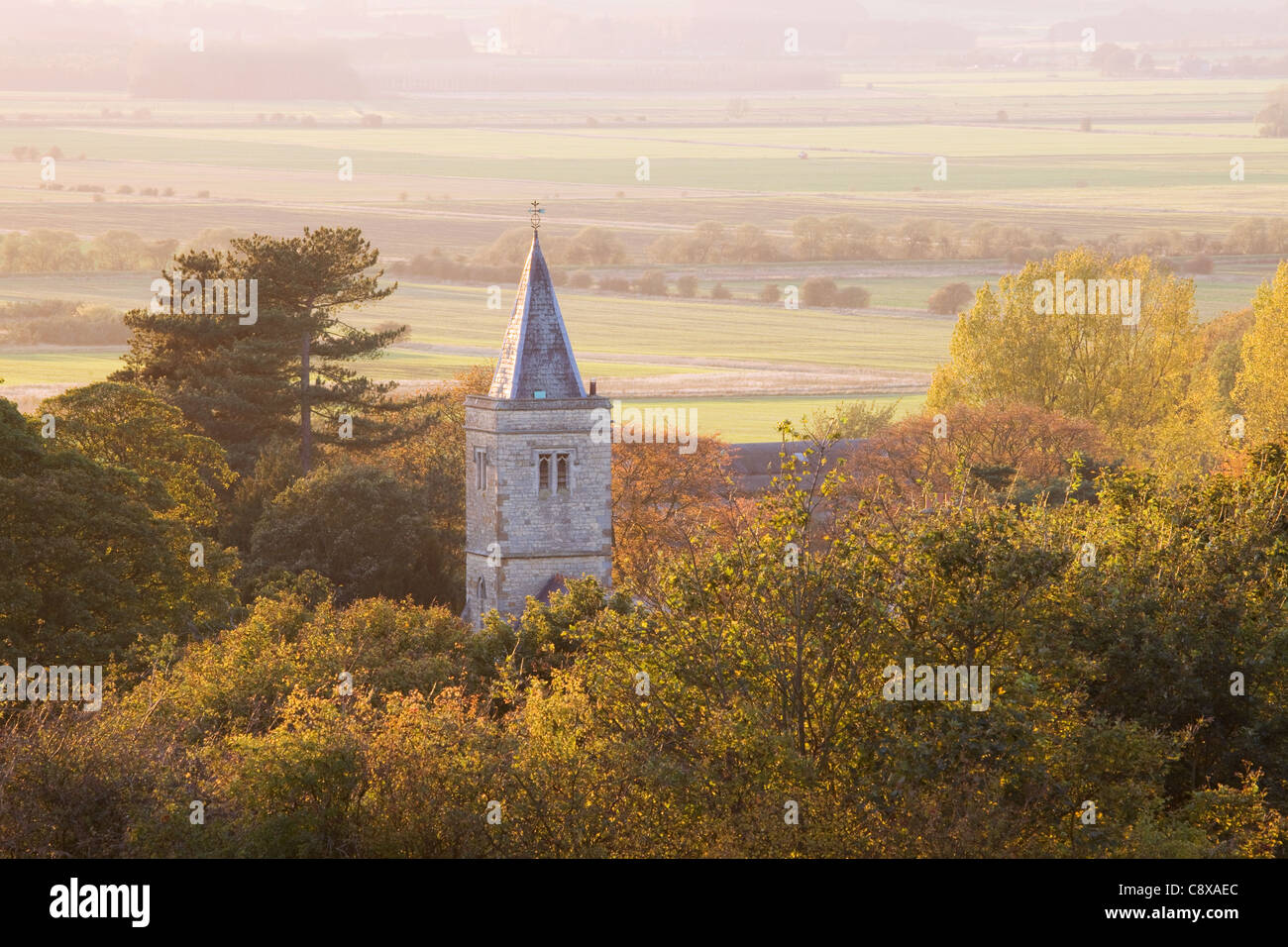 St Clement's Church in the village of Worlaby in North Lincolnshire on a sunny October evening Stock Photo