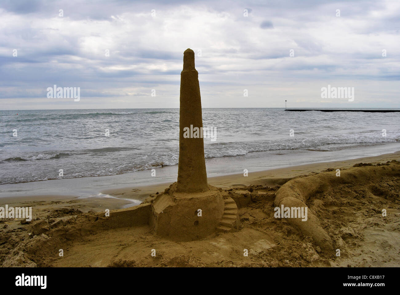 Sand castle near the sea Stock Photo Alamy