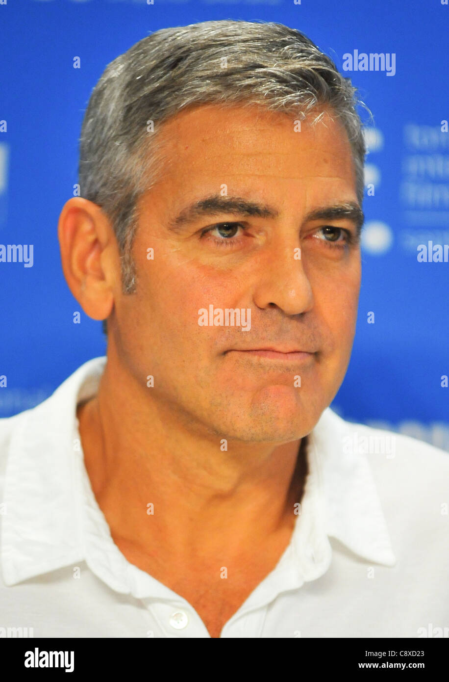 George Clooney atpress conferenceIDES MARCH Press Conference Toronto International Film Festival TIFF Bell Lightbox Malaparte Stock Photo