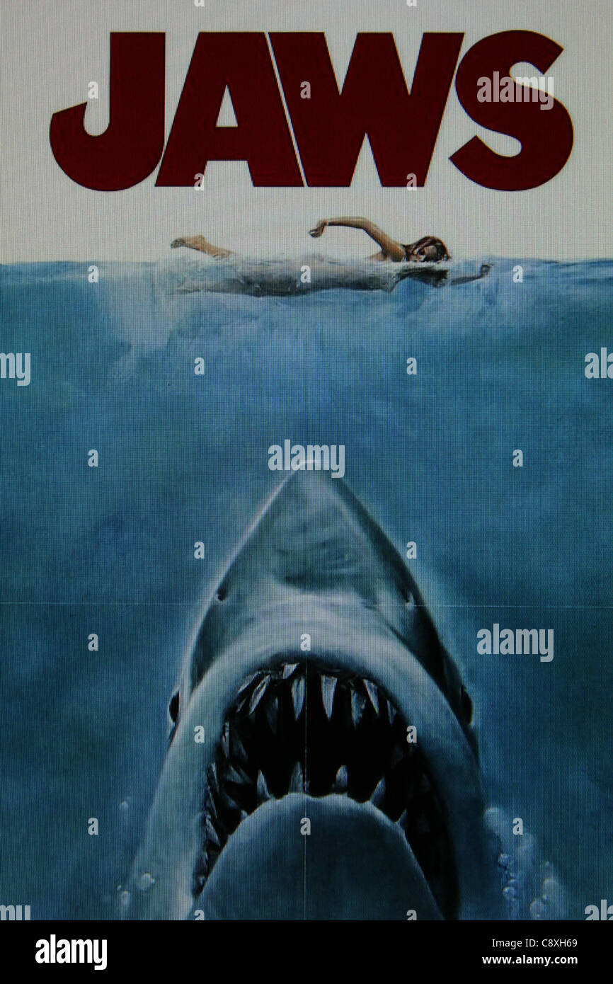 jaws 1975 movie poster Stock Photo