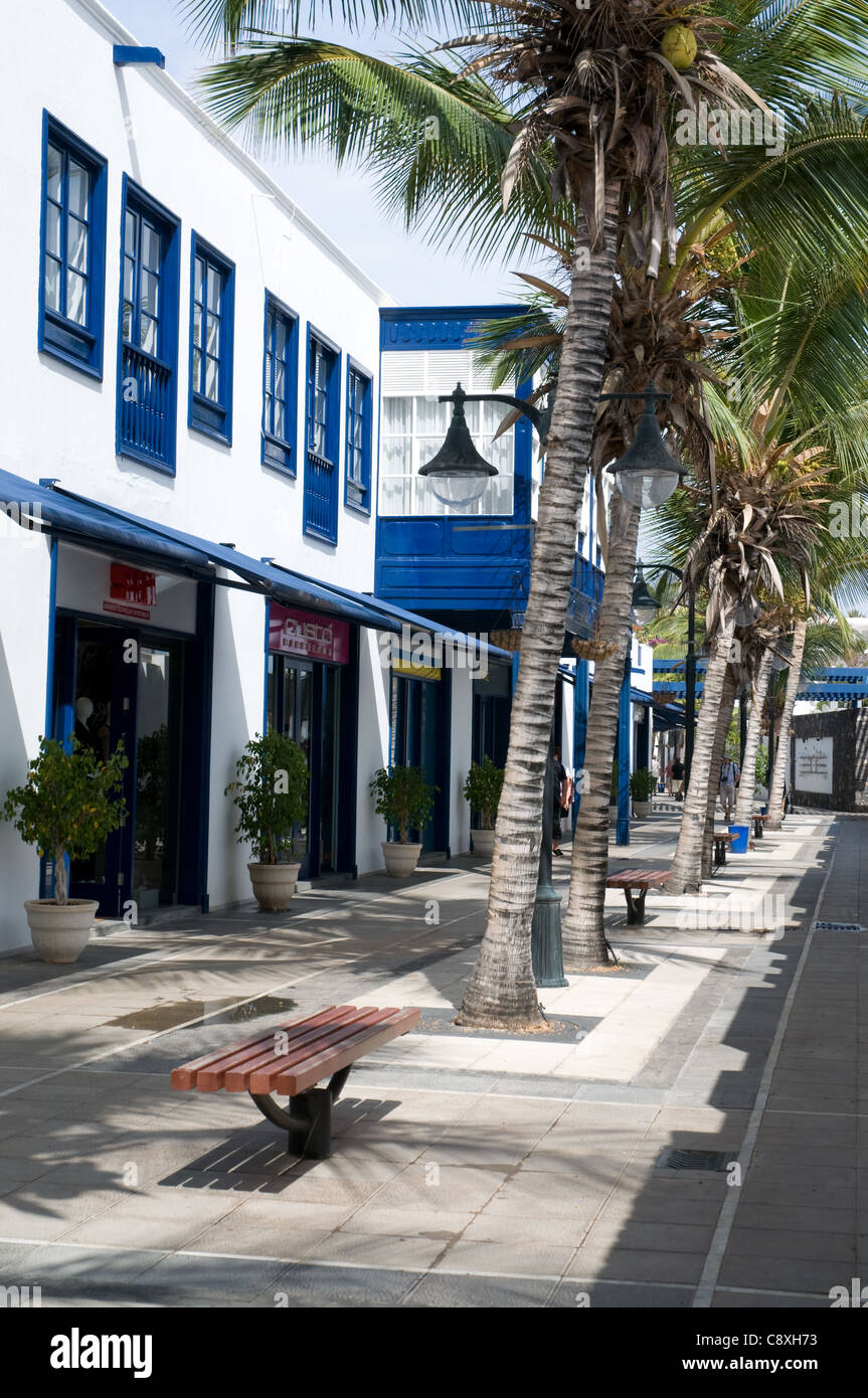 Shopping Centre at Puerto Calero Marina Lanzarote Canary Island Spain Stock Photo