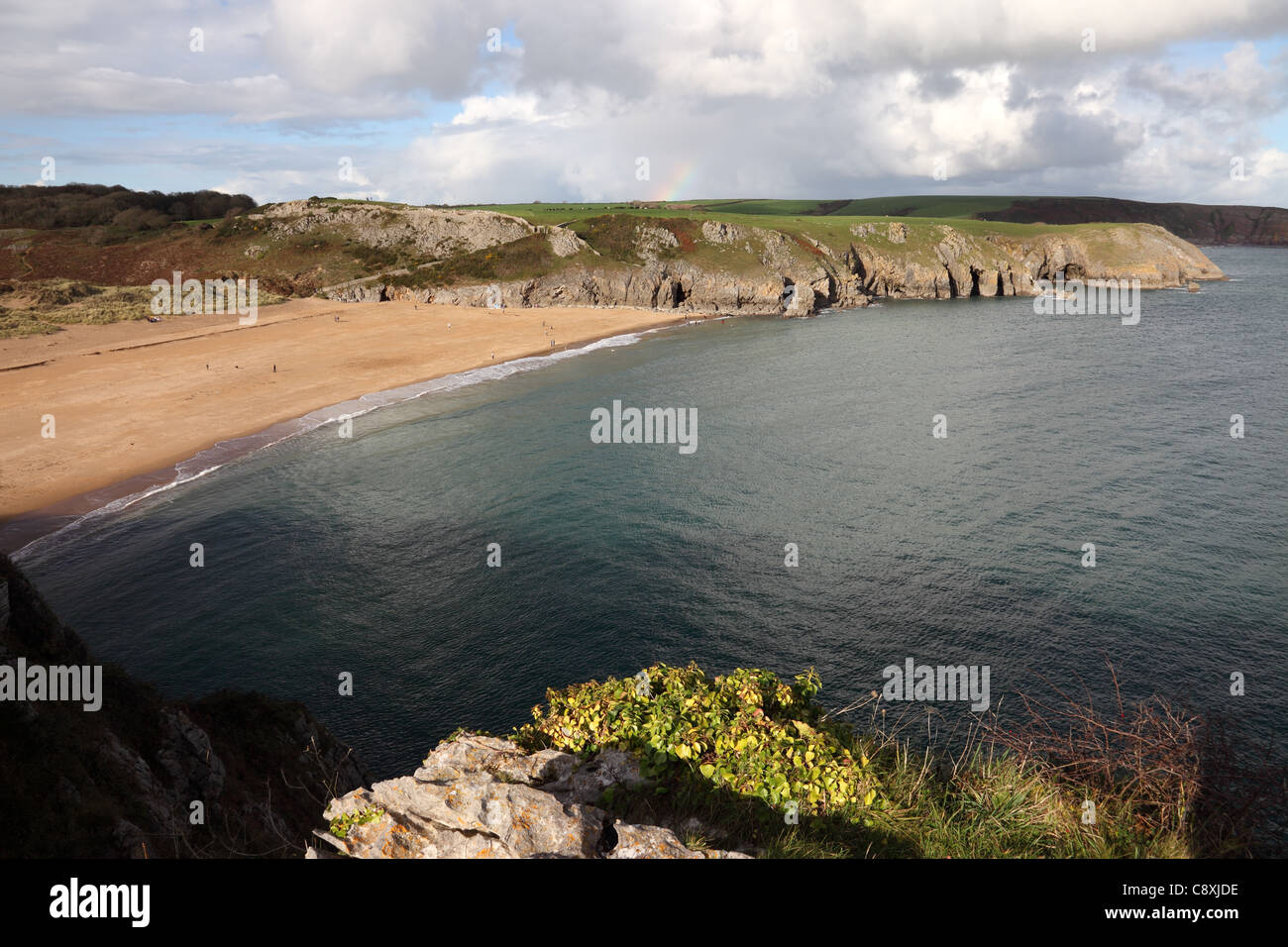 The Beach of Barafundle Bay From the Pembrokeshire Coastal Path ...