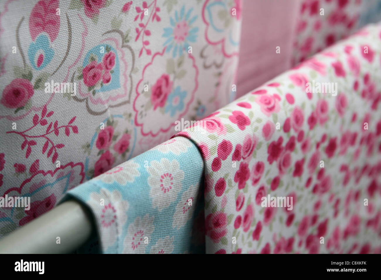 Printed textiles. Stock Photo
