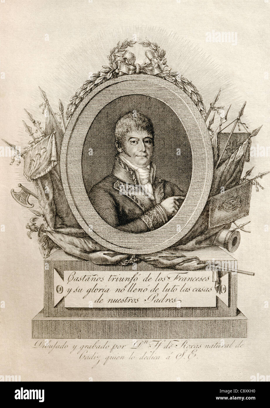 Don Francisco Javier Castaños Aragorri Urioste y Olavide, Conde de Castaños y Aragones, primer Duque de Bailén, 1758 — 1852. Stock Photo