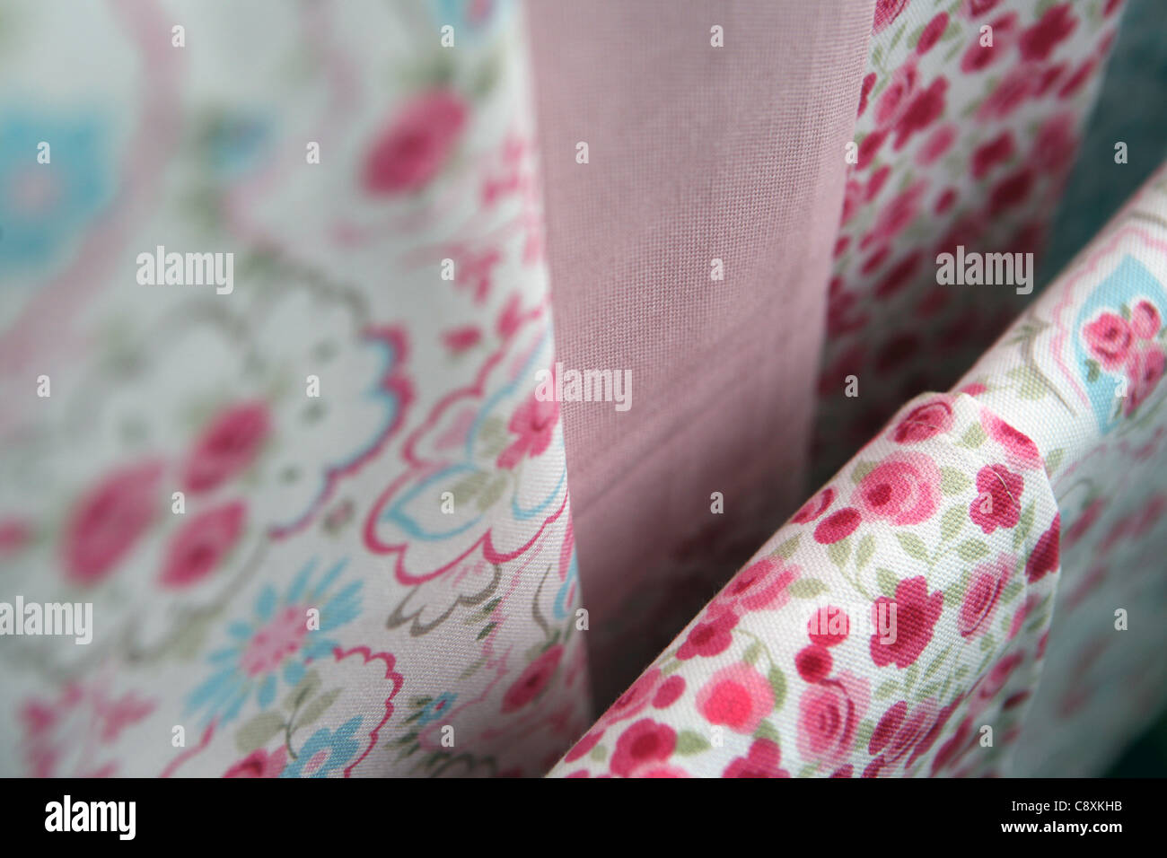 Printed textiles. Stock Photo
