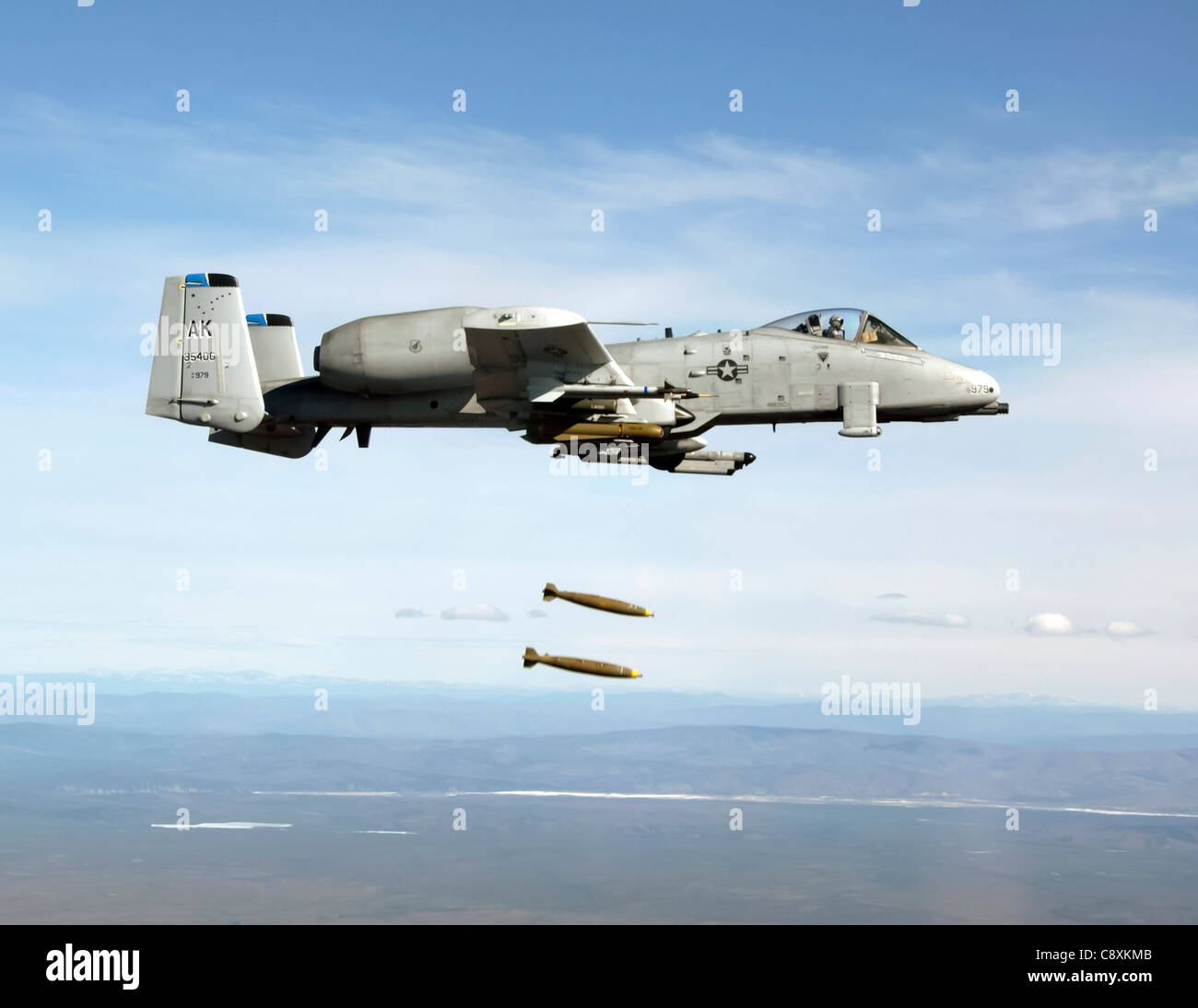 Capt. Will Reynolds drops Mk-82 bombs from an A-10 Thunderbolt II ...