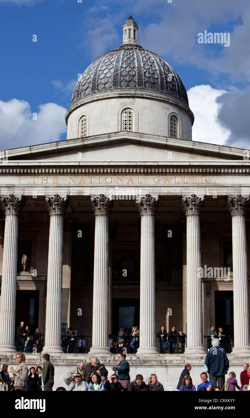 Front of the National Gallery, London, England, UK Stock Photo