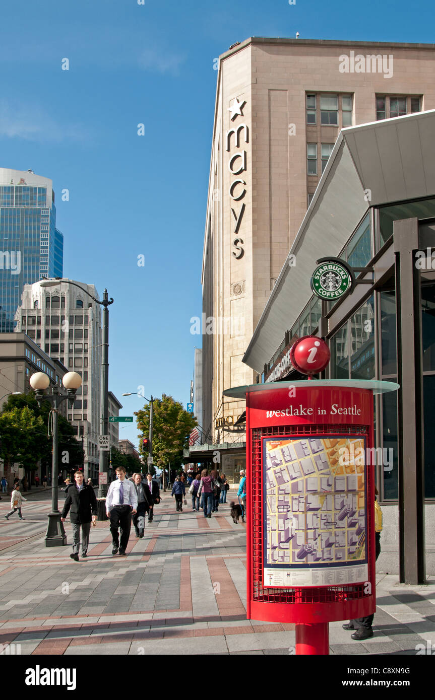 Macys Macy's department store Seattle Town City Washington State United