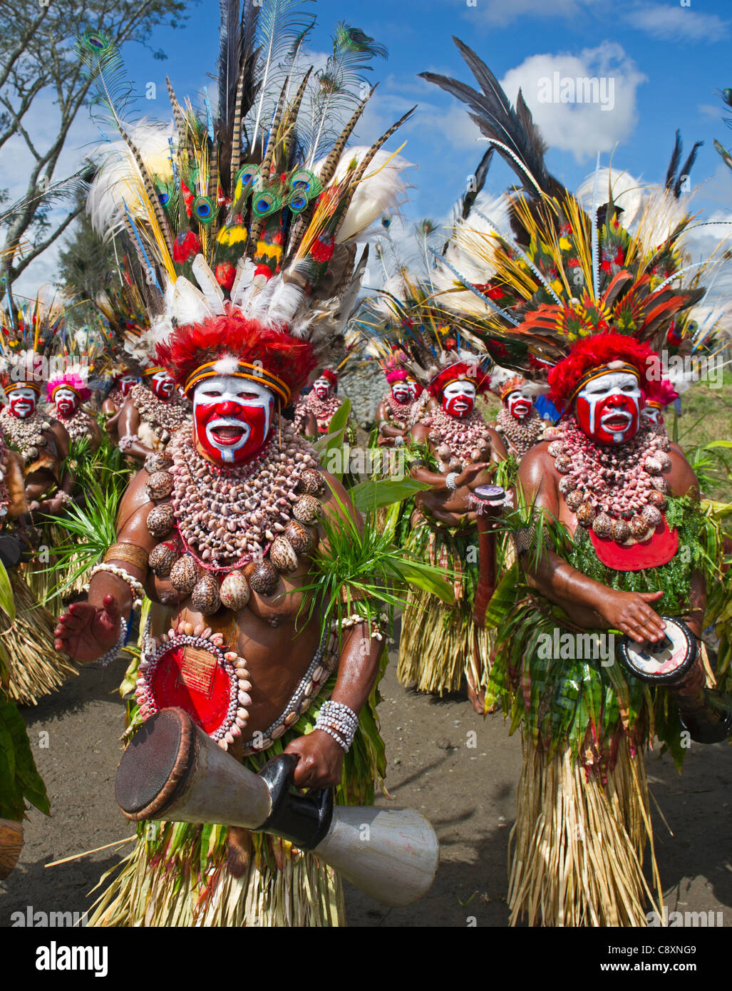 Kunai women performing at Mt Hagen Show Papua New Gunea Stock Photo