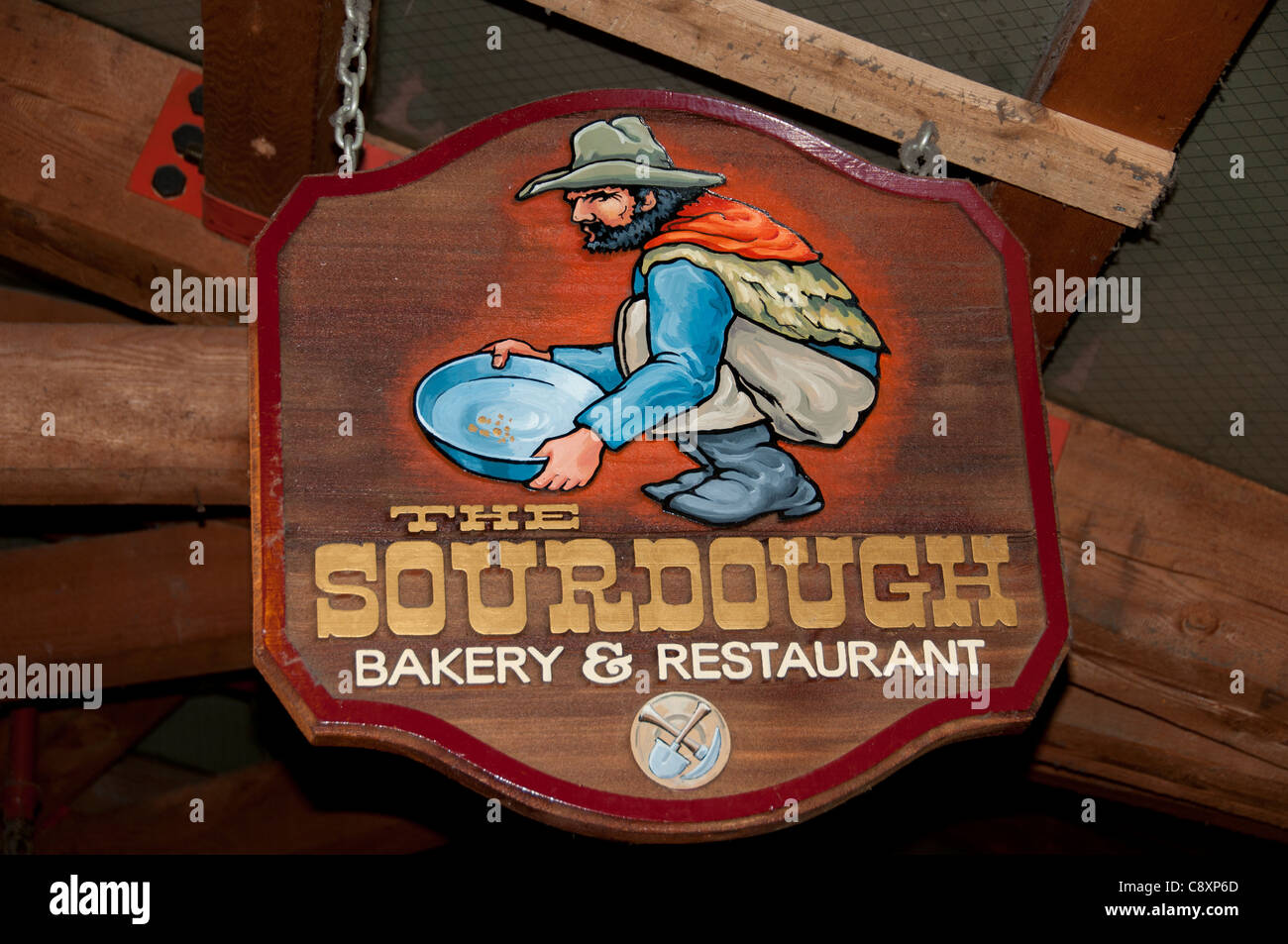 The Sourdough Bakery Restaurant Sign Seattle Bay Waterfront Downtown Town City Washington United States Stock Photo