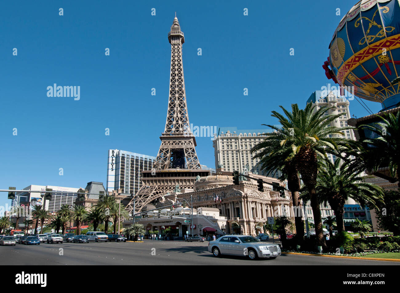 Las Vegas Casino The Eiffel Tower Paris gambling capital of the World United States Nevada Stock Photo