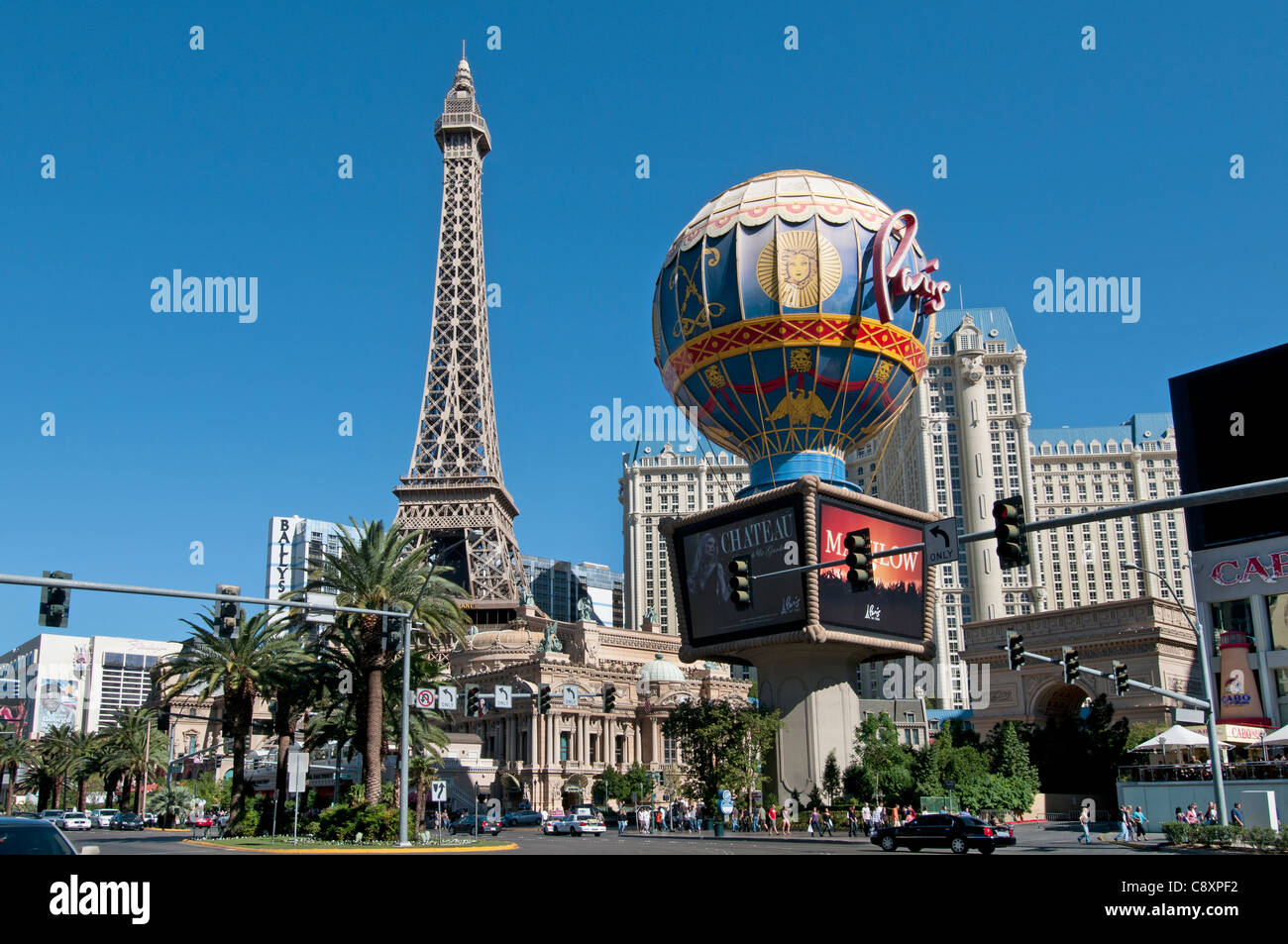 Las Vegas Casino The Eiffel Tower Paris gambling capital of the World United States Nevada Stock Photo